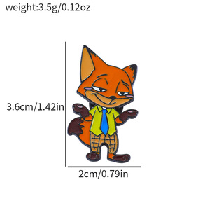 Broche en métal Zootopia Judy <span class=keywords><strong>Nick</strong></span>, motif dessin animé mignon, de haute qualité, accessoires de mode pour sacs à main et vêtements, épingles en gros - Product Image 4