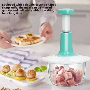 Robot de cuisine multifonctionnel en acier inoxydable, hachoir à ail, oignon et légumes, et hachoir à viande <span class=keywords><strong>manuel</strong></span>, design portable - Product Image 2