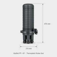 Boîtier de raccordement optique vertical FOSC de type dôme à étanchéité mécanique, 5 ports, 144 fibres