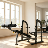 Banc de musculation en cuir microfibre confortable avec coussin en mousse polyuréthane 3D, poignée antidérapante en PP, poulie à roulement silencieux, portable et sécurisé