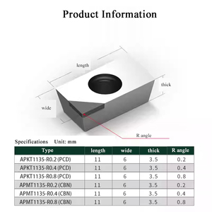 Apkt/apmt1135/1604 r0.2/0.4/0.8 <span class=keywords><strong>PCD</strong></span> kim cương Carbide chèn CBN kim loại chuyển công cụ cắt cho CNC máy tiện công cụ - Product Image 2