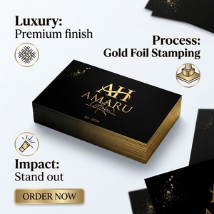 <span class=keywords><strong>OFUN</strong></span> Individuell Bedruckte Geprägte Visitenkarten mit Goldprägung und PVC & Offsetpapier |   Offsetdruck - Product Image 1
