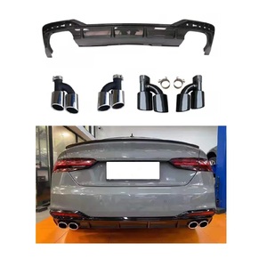 Difusor Trasero Negro Brillante ABS para <span class=keywords><strong>Audi</strong></span> <span class=keywords><strong>A5</strong></span> S5 B9.5 2020 2021 2022 <span class=keywords><strong>2023</strong></span> 2024, con Puntas de Escape - Product Image 1