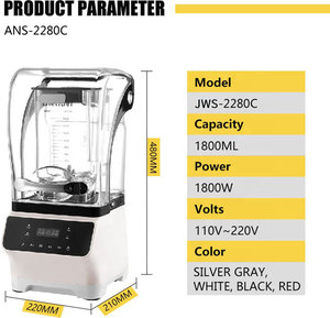 Licuadora Profesional de 1.8L, Comercial, 110V 220V, Silenciosa, de Alta Resistencia, Insonorizada, Digital, de Alta Velocidad, para Smoothies - Product Image 3