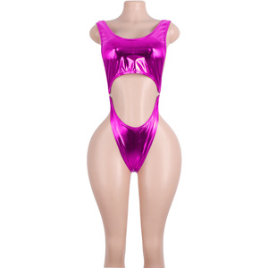 Ensemble en cuir verni brillant <span class=keywords><strong>pour</strong></span> femmes, comprenant des tenues sexy en spandex et <span class=keywords><strong>un</strong></span> costume string <span class=keywords><strong>pour</strong></span> les spectacles en boîte de nuit et les festivals - Product Image 2