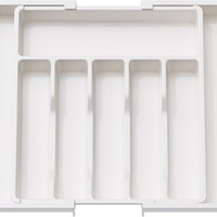 Nuevo Organizador de Cubiertos Ajustable de Plástico Plateado, Organizador de Cajones de Cocina Expandible