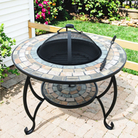 Tuile de mosaïque ronde de style vintage Table de foyer pour barbecue extérieur Chauffage extérieur Camping