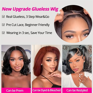 Cheap 4*4 Lace Closure Bob <strong>Wig</strong> Glueless Blend Human Hair Pre Cut 4x4 Lace <strong>Wigs</strong> Glueless <strong>Short</strong> Bob Closure <strong>Wigs</strong> 8-16 Inch - Product Image 3