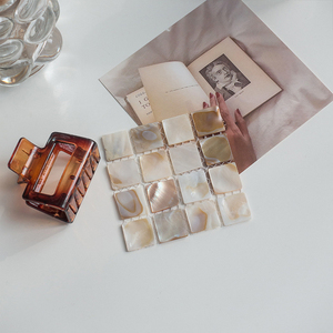 Sous-verres carrés <span class=keywords><strong>en</strong></span> coquille <span class=keywords><strong>de</strong></span> conque naturelle, sous-verres isolés <span class=keywords><strong>en</strong></span> mosaïque, décoration <span class=keywords><strong>de</strong></span> salle d'accessoires <span class=keywords><strong>de</strong></span> photographie - Product Image 6