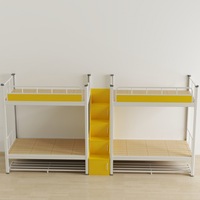 Lit superposé double en acier moderne pour dortoir scolaire, appartement, hôtel, avec configurations haute/basse, durable et écologique