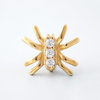 Calendo Fine Jewelry – Embout de labret à broche sans filetage en or massif 14 carats avec tige en acier inoxydable pour piercing d'oreille ou de nez