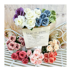 Anna 7 Têtes de Roses Artificielles en Soie pour Décorations de Mariage, Bouquet à Main, Fleurs Artisanales pour la Saint-Valentin - Product Image 2