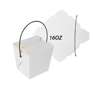 Benutzer definierte Logo-Druck Amazon 16OZ Einweg-Restaurant zum Mitnehmen Verpackung Falten Kraft papier Nudel box