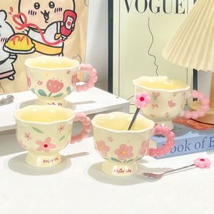 Tulip Ceramic Mug <b>Box</b> With Small <b>Floral</b> Exquisite Stylish Design Multi-Occasion Promotional Gift for Girls - Product Image 1