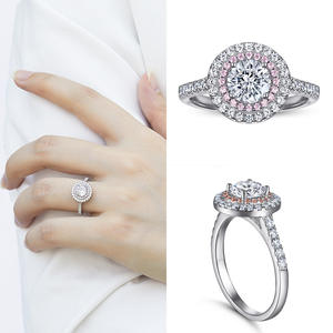 Bague de mariée ronde en argent sterling avec zircon cubique pendentif collier boucles d'oreilles ensemble pour mariage mariée demoiselles d'honneur - Product Image 5