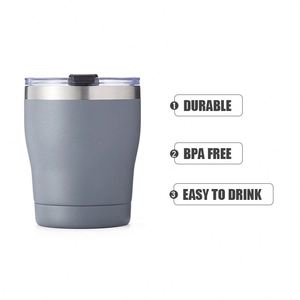 12oz Insulated Stainless Steel Coffee Tumbler, <b>Double</b> <b>Wall</b> Vacuum Travel <b>Mug</b> with Sliding Lid, Reusable Leak Proof Cup for Car - Product Image 4
