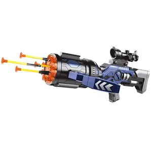 Electric Automatic Arrow Shooting Game Folding Cross Bow Rocket Launcher Toy Soft Bullet Gun