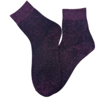 Chaussettes en lurex métallique brillant pour femmes - Chaussettes en tricot respirantes avec paillettes argentées