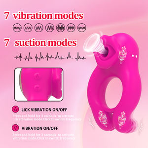 Miglior prodotto di qualità per coppie potente vibratore succhiatore G-Spot clitoride stimolatore anelli pene più venduti Combo - Product Image 3