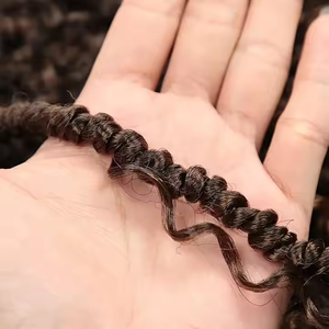 Afro Passion Twist Hair 20Inch Synthétique Ondulé Boho Bomb Extensions de cheveux au crochet Tresses au crochet pré-torsadées - Product Image 4