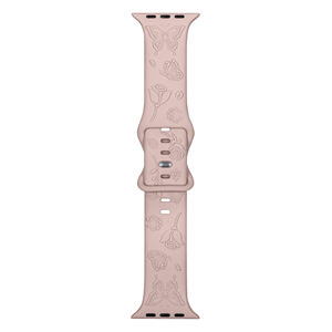 RYB Fancy <span class=keywords><strong>Bracelet</strong></span> de montre en silicone gravé fleur respectueux de la peau pour <span class=keywords><strong>Apple</strong></span> <span class=keywords><strong>Watch</strong></span> Series 8 7 SE Ultra 49mm 45mm 41mm - Product Image 2