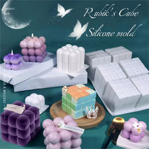 Early Riser DIY 6 cuadrados 15 cuadrados Cubo de <span class=keywords><strong>Rubik</strong></span> <span class=keywords><strong>Bola</strong></span> mágica 3D Molde de silicona Molde de vela perfumada Molde de aromaterapia - Product Image 2