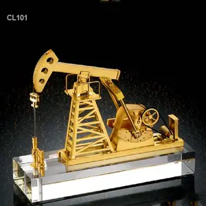handmade crystal oil rig model gift