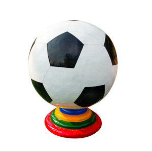Sculpture extérieure en fibre de verre Jiahua, imitation ballon de football, à poser au sol, décoration géométrique abstraite ronde - Product Image 5