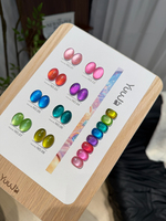 Eurocode 8-warna Nude Powder cat Eye Nail Polish Gel Porcelain White Glass Bead Gel Cat Eye Populer yang Menarik Perhatian