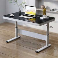 Bureau réglable en hauteur à manivelle OEM 1200*600mm avec verre trempé, bureau d'étude pour enfants, bureau d'ordinateur à domicile pour étudiants