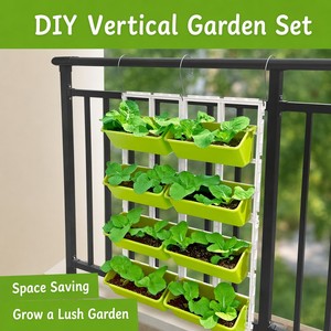 Kit de Jardinière Murale Modulaire Verticale pour Balcon, Pot de Fleurs Suspendu pour Jardinage de Légumes et Fraises - Product Image 1