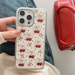 Funda Protectora para iPhone 17 Pro, 15, 16, 13, 14, con Diseño de Mariposa, Lazo, Cereza, Corazón, Electrochapada, de Gel, Resistente a Golpes - Product Image 1