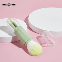 Ensemble de pinceaux de maquillage vegan Beauty Planet, marque privée, professionnels, rétractables, poils synthétiques, pour fond de teint