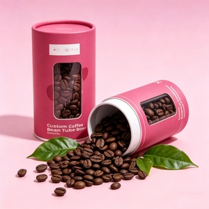 Recipiente Redondo de Papel Kraft Blanco Ecológico con Tapa de Plástico Sellada, Práctico Envase de Grado Alimenticio para Almacenamiento de Café y Té - Product Image 3