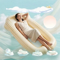 Da Niu Transat gonflable en maille pour piscine, lit flottant respirant avec appui-tête pour adultes.