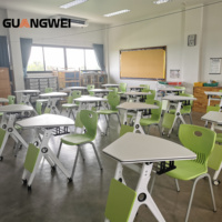 GUANGWEI Mobilier de salle de classe en plastique moderne de haute qualité pour la formation de groupe d'étude et de bureau pour étudiants et ensemble de chaises
