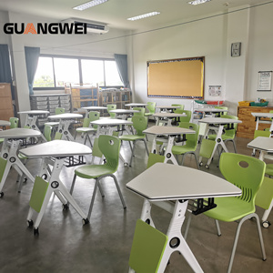 GUANGWEI High Quality Modern Plastic <strong>School</strong> Classroom Furniture Group Training Study Student <strong>Desk</strong> And Chair Set - Product Image 3