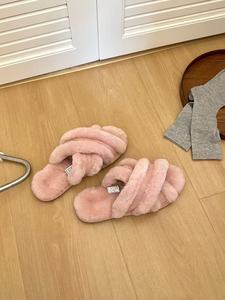 Pantuflas de Lana para Mujer, Diseño Personalizado, Cálidas y Suaves, Suela de Goma, Altura al Tobillo, Planas, Cruzadas, Pantuflas de Interior, Zapatos Casuales - Product Image 3