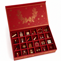 Boîte de calendrier de l'avent de luxe personnalisée, boîte cadeau de Noël en carton rigide, boîte en papier magnétique pour cosmétiques, parfums, bijoux