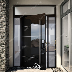 <span class=keywords><strong>Porta</strong></span> esterna moderna Cosyhouse con <span class=keywords><strong>porta</strong></span> d'ingresso <span class=keywords><strong>in</strong></span> <span class=keywords><strong>vetro</strong></span> specchiato con luci laterali e laterali superiori porte d'ingresso esterne con traverse - Product Image 1
