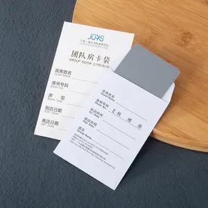 Custom Printing Business Hotel Room Key Card Paper Holder Credit Card Holder Packaging Wholesale Keycard Envelopes Cover