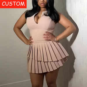 Due pezzi Set gonna donna Custom Y2k abbigliamento produttori senza maniche giacca sportiva e abito corto completo <span class=keywords><strong>tuta</strong></span> da donna - Product Image 2