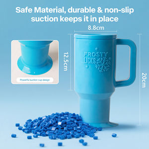 Tapis de léchage rafraîchissant en silicone pour chien, gobelet à <span class=keywords><strong>beurre</strong></span> de cacahuète congelable avec forte ventouse, distributeur lent pour chiens - Product Image 3