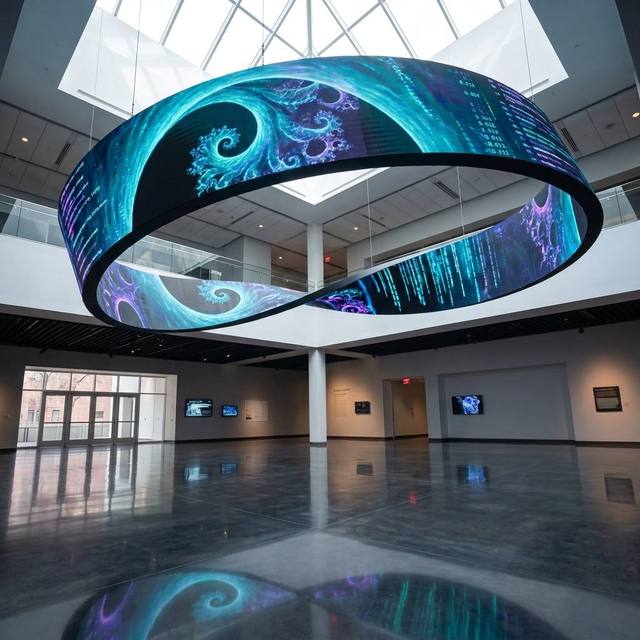 Fine Pitch P1.538 GOB Flexible Led Display Screen Indoor 3840Hz Module 600-1000cd/m Brightness 3-Year Warranty for Museum