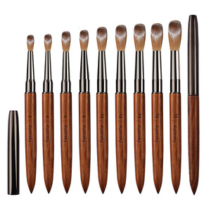 Size 16 Round Head 100% Pure Sable Kolinsky Brush for Acrylic Nails <b>UV</b> Gel Painting Nail Salon Manicure Nail Art <b>Paint</b> Brush - Product Image 2