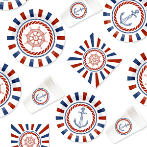 ชุดอุปกรณ์ตกแต่งงานวันเกิดธีมโจรสลัด DAMAI ชุดจานกระดาษและผ้าเช็ดปากลายสมบัติโจรสลัด พร้อมแก้วสำหรับแขก 8 ท่าน - Product Image 4