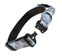 Collier tactique pour chien en nylon solide durable de 1,5 pouce de large, doublure rembourrée douce et confortable, lavable, boucle en métal à dégagement rapide