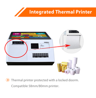 Matériel de point de vente pour ordinateur de bureau Windows, intégrant la compatibilité NFC sans contact, module de numérisation 2D intégré, imprimante thermique grand format