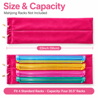 Pochette d'accessoires de jeu de Mahjong en velours et flanelle avec cordon de serrage pour 4 pistes de jeu, plusieurs couleurs, idéale pour les voyages