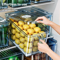 Boîte de conservation alimentaire carrée en plastique hermétique avec marqueur de date pour l'organisation du réfrigérateur et de la cuisine